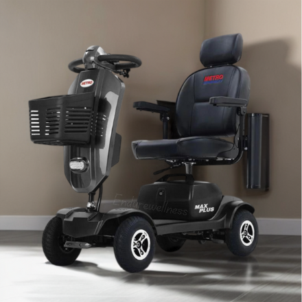 A black mobility scooter