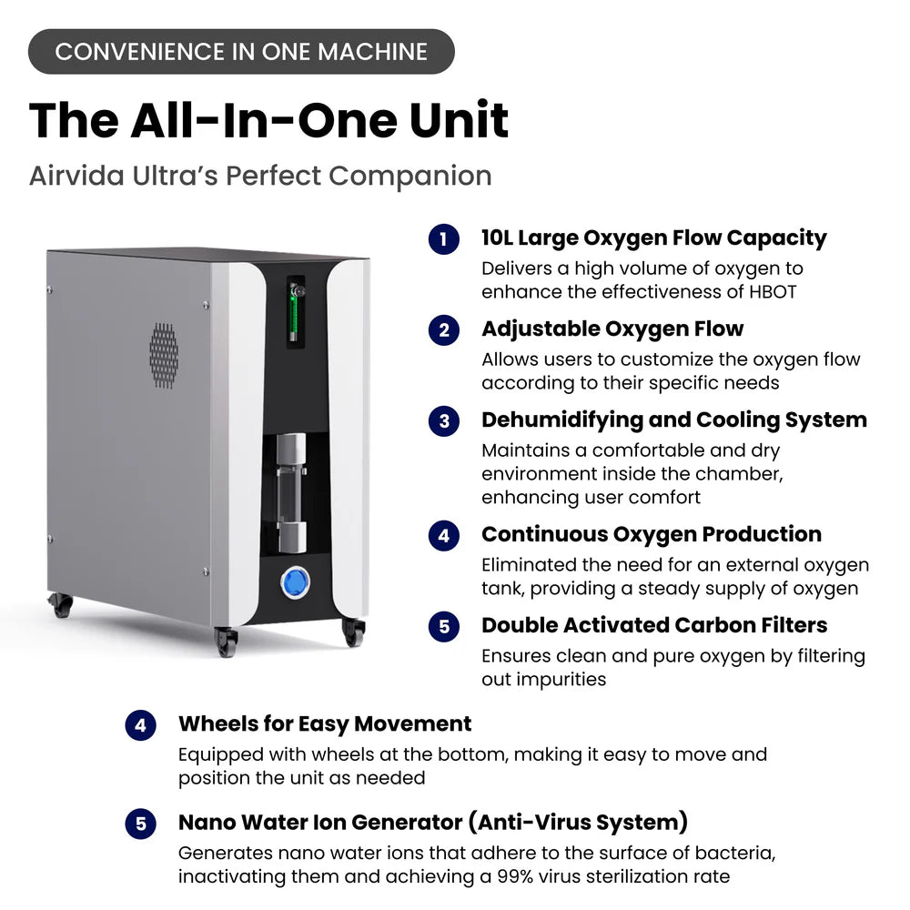 1.3-2.0 ATA Airvida Ultra Hard Shell Lying Hyperbaric Chamber