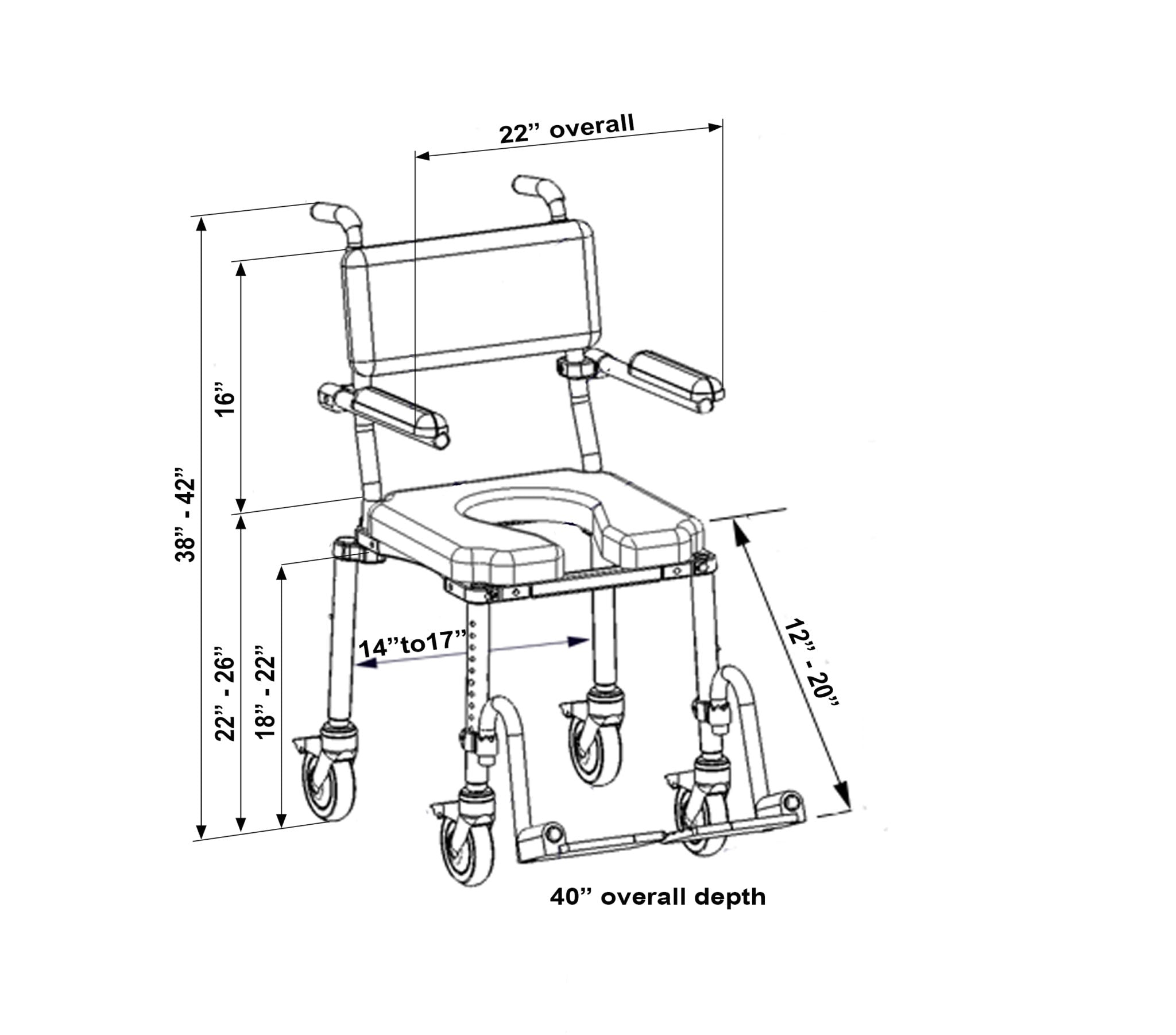 Nuprodx MC4000 Shower And Commode Chair