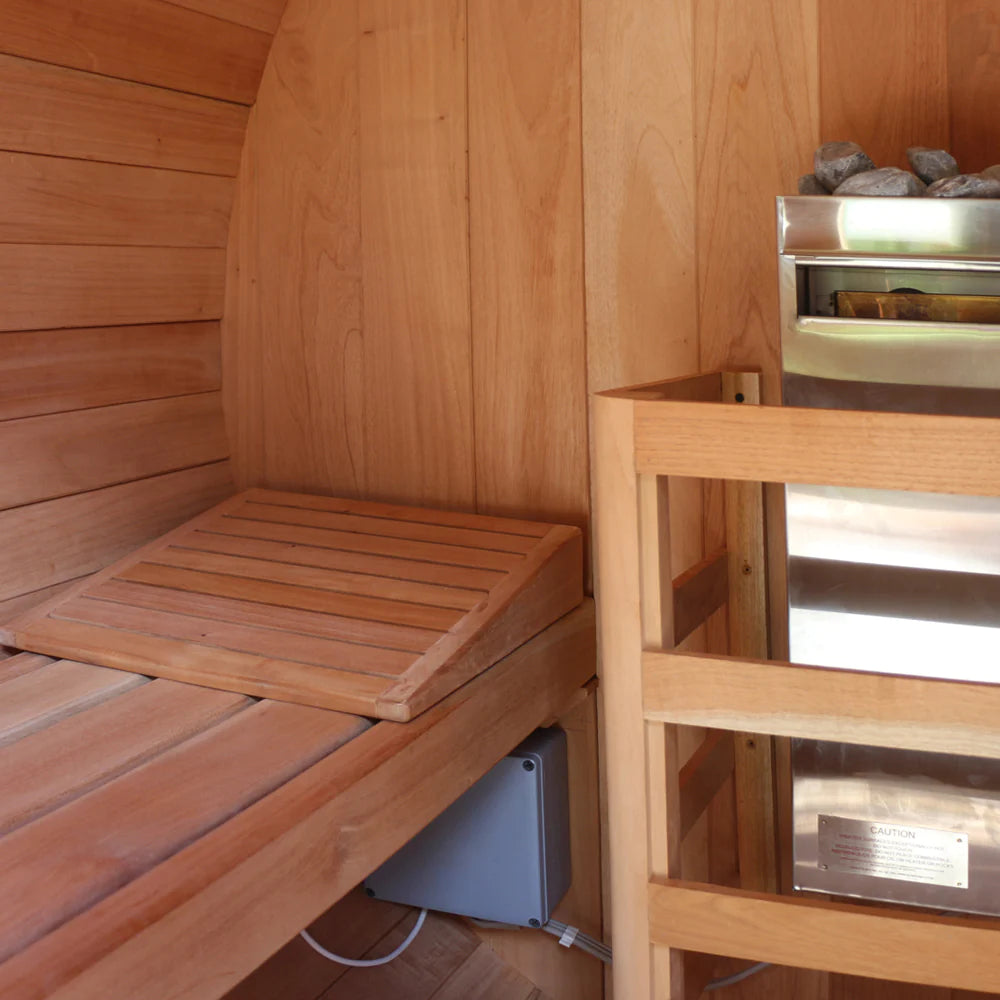 Scandia 2-8 Person Outdoor Barrel Sauna With Chromotherapy