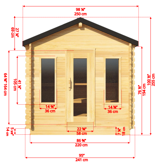 Dundalk Leisurecraft CT Georgian Cabin Sauna With Changeroom CTC88CW
