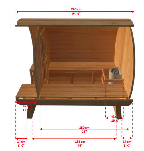 Dundalk Leisurecraft Serenity 4 Person Outdoor Sauna | CTC2245W