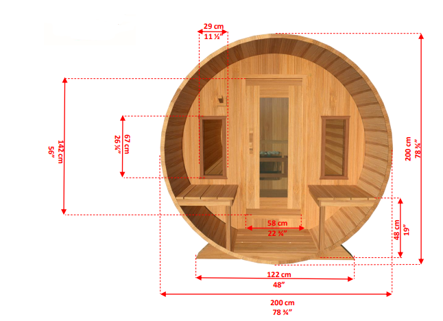 Dundalk Leisurecraft CT Tranquility Barrel Sauna CTC2345W