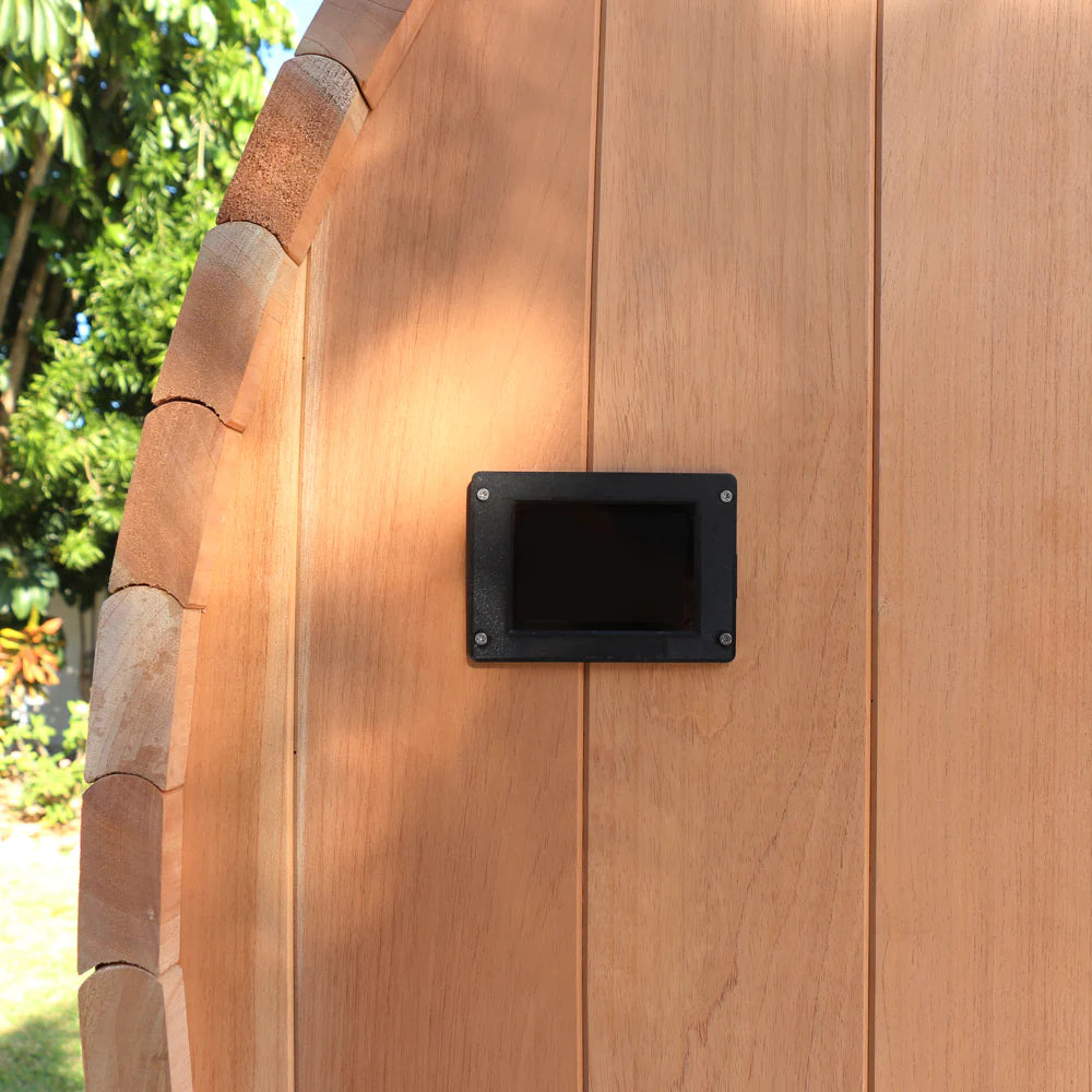 Scandia 2-8 Person Outdoor Barrel Sauna With Chromotherapy