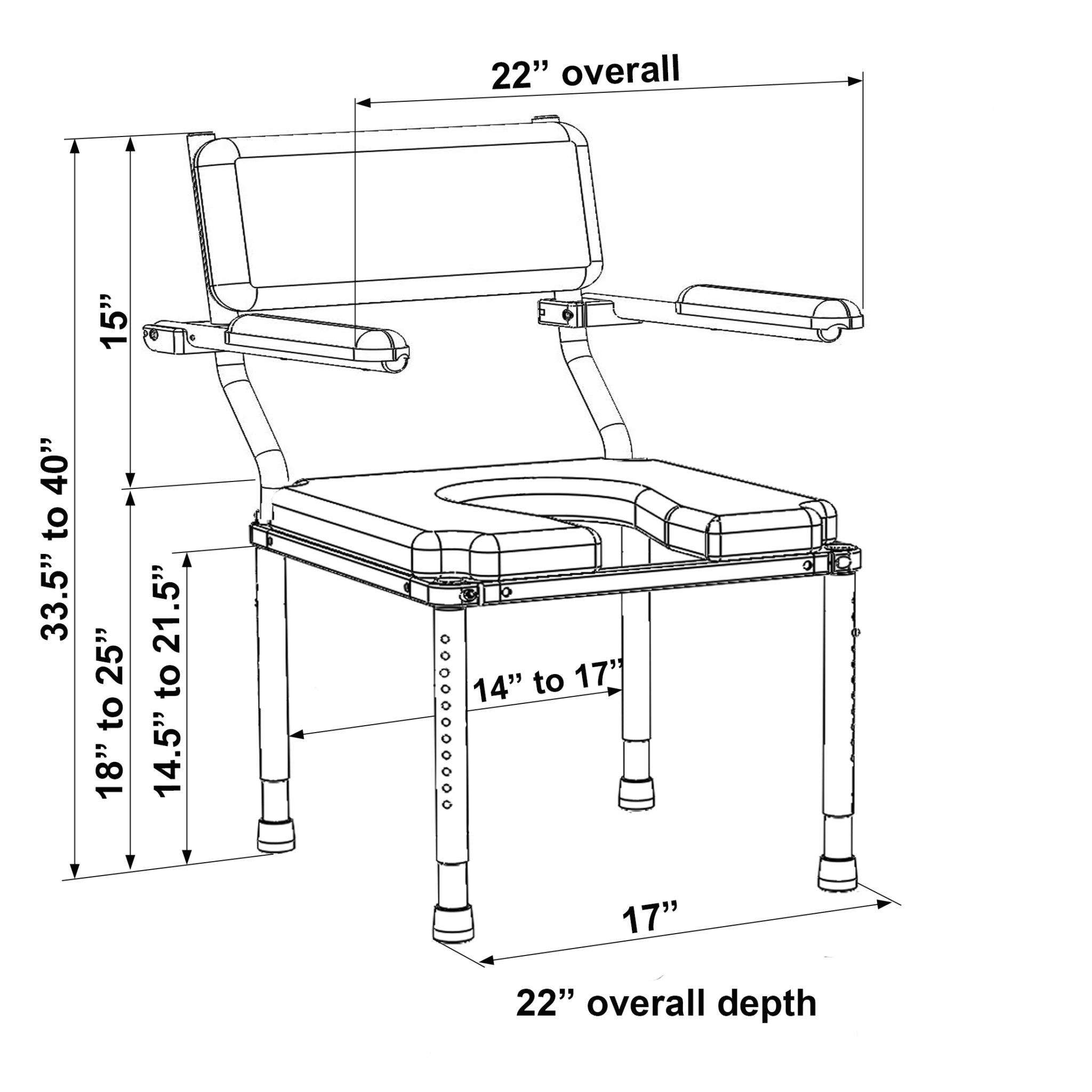 Nuprodx MC3000 Shower/Commode Chair