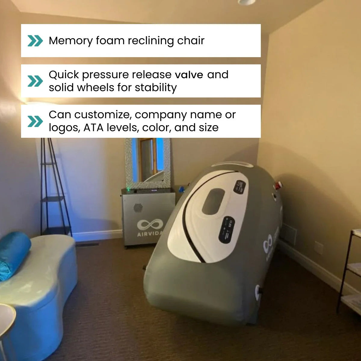 Airvida 1.5 ATA Pro90 Portable Seated Hyperbaric Chamber