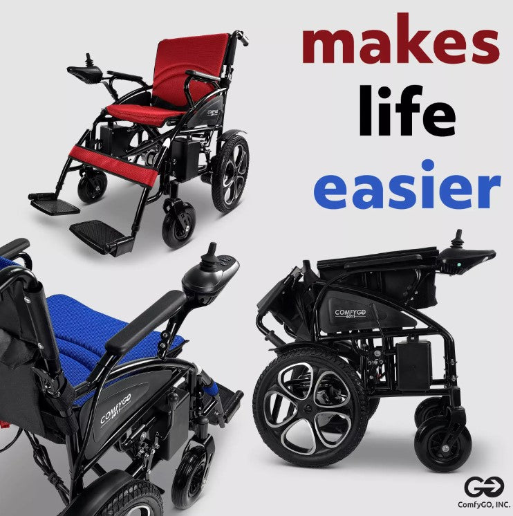 ComfyGO 6011 Electric Wheelchair With 17″ Wide Seat