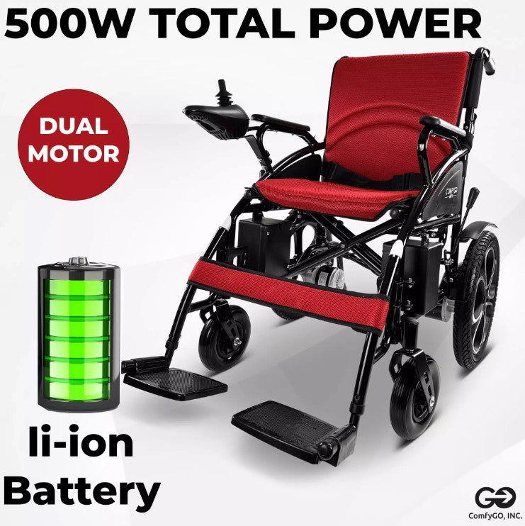 ComfyGO 6011 Electric Wheelchair With 17″ Wide Seat