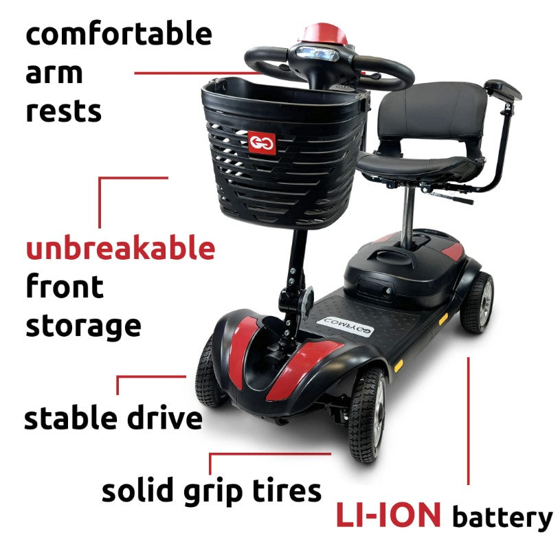 Comfygo Z-4 Electric Powered Mobility Scooter with a Lightweight & 5 Part Detachable Frame