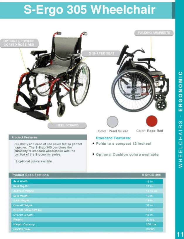 Karman S-Ergo 305 Ultra Lightweight Wheelchair