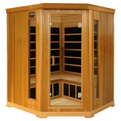 4 Person Corner FAR Infrared Sauna - Cedar