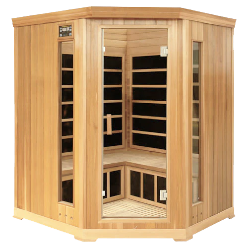 4 Person Corner FAR Infrared Sauna - Cedar