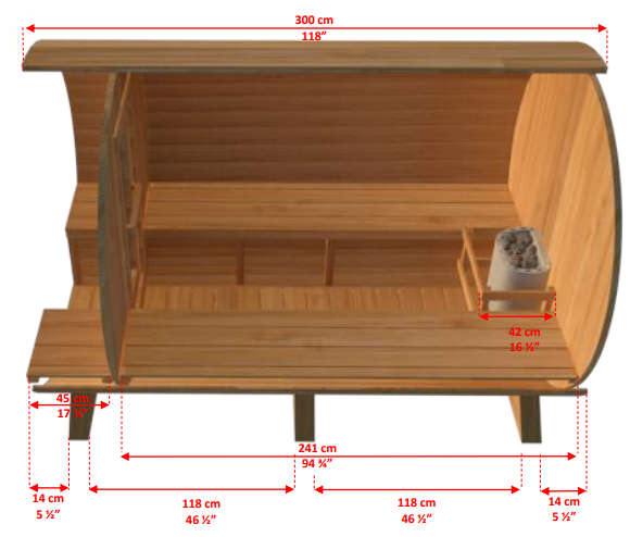 Dundalk Leisurecraft CT Tranquility Barrel Sauna CTC2345W