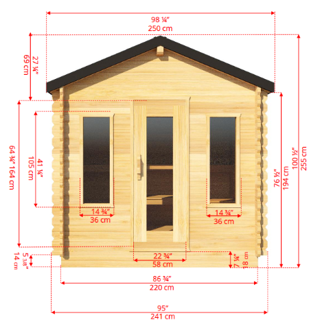 Dundalk Leisurecraft CT Georgian 6 Person Cabin Sauna CTC88W