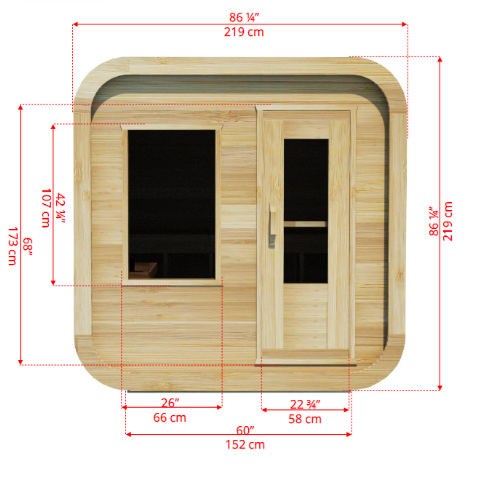 Dundalk Leisurecraft Luna Cube 4 Person  Sauna CTC22LU