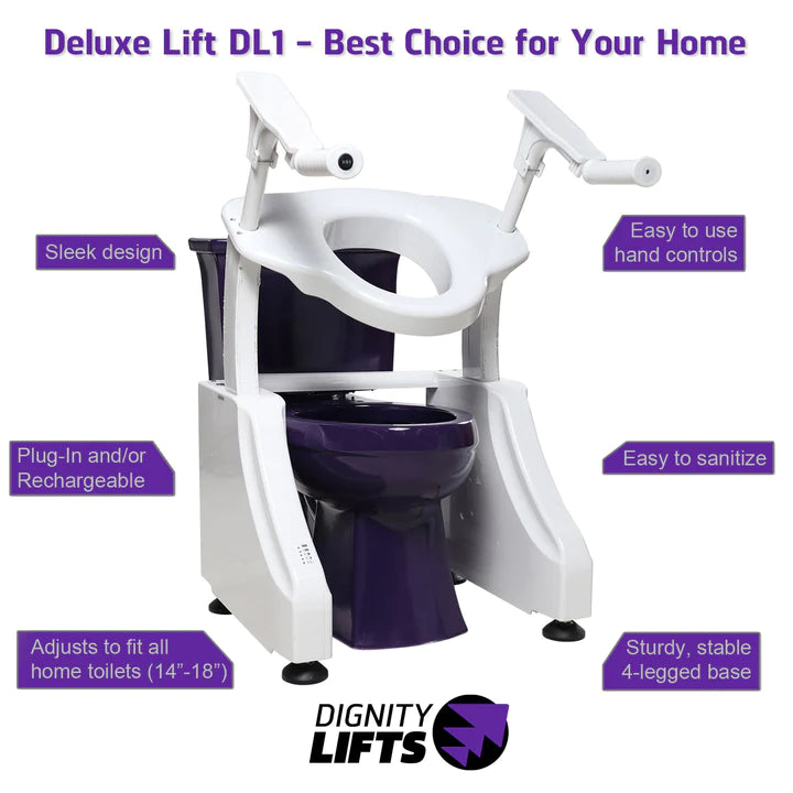 Dignity Lifts DL1 Deluxe Battery | Powered Toilet Lift | Sit To Stand Lift