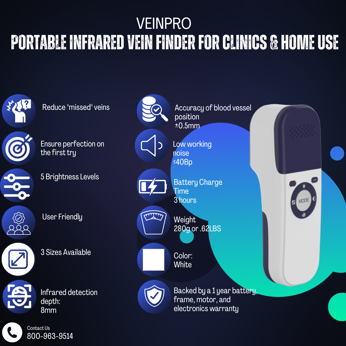 Veinpro Portable Infrared Vein Finder For Clinics & Home Use