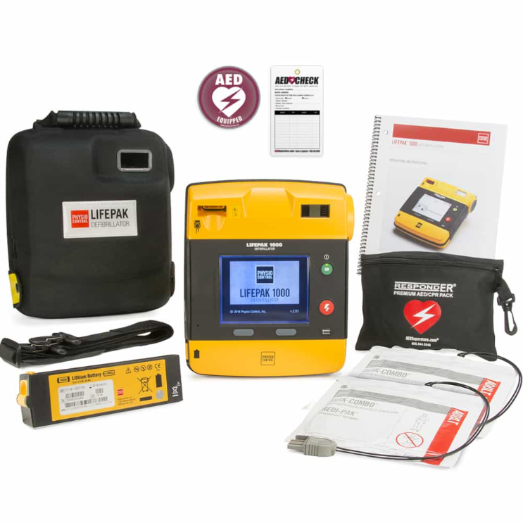PhysioControl LIFEPAK 1000 Defibrillator AED Kit — Endurewellnessusa