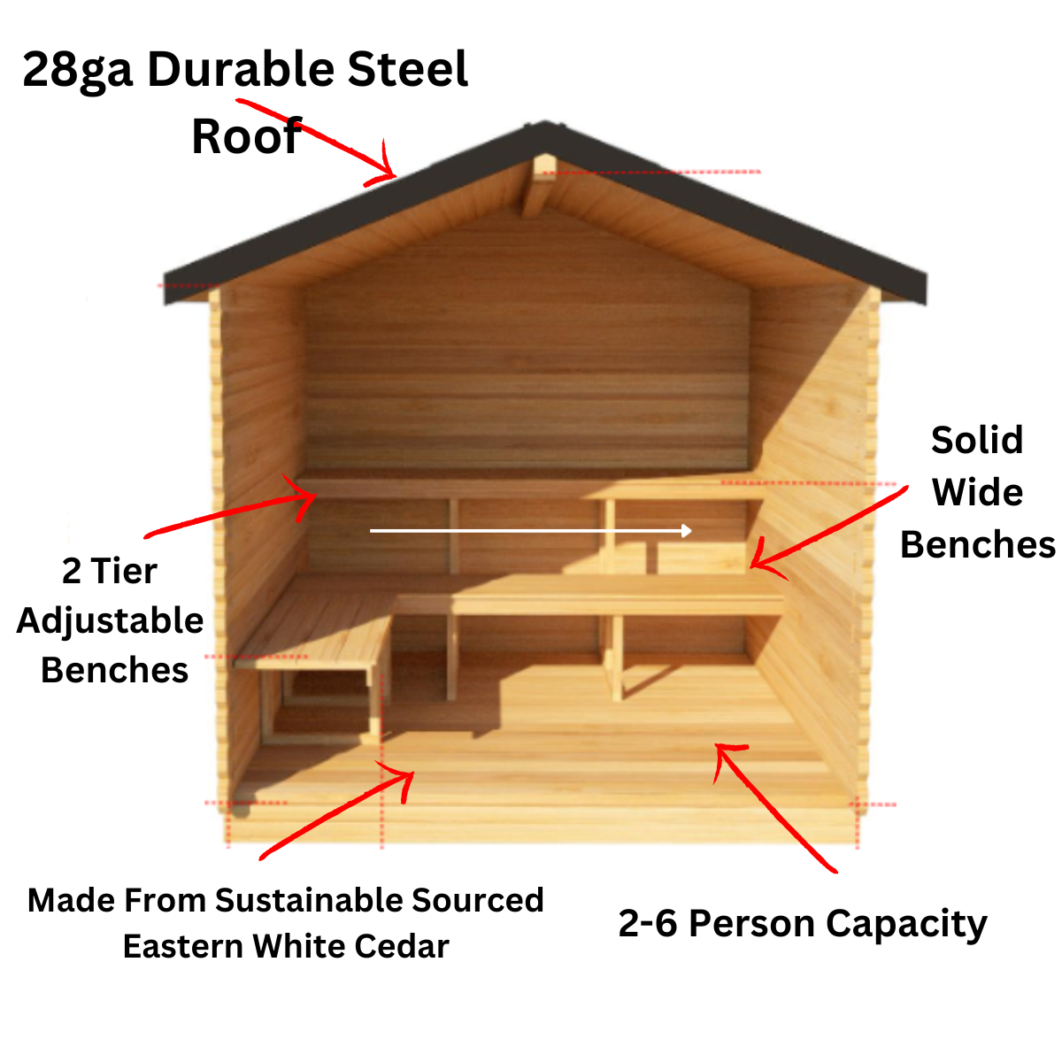 Dundalk Leisurecraft CT Georgian 6 Person Cabin Sauna CTC88W