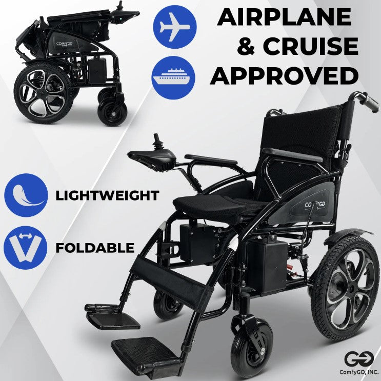 ComfyGO 6011 Electric Wheelchair With 17″ Wide Seat