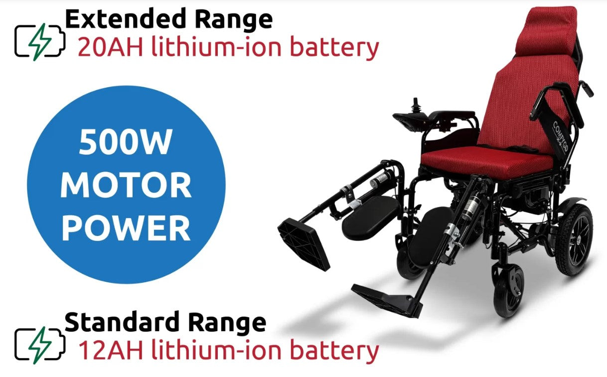 Comfygo X-9 Remote Controlled Electric Wheelchair with Automatic Recline