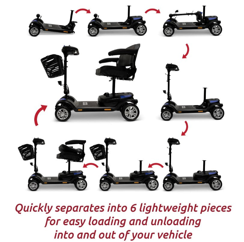Comfygo Z-4 Electric Powered Mobility Scooter with a Lightweight & 5 Part Detachable Frame