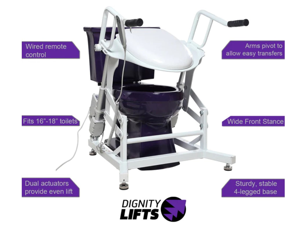 Dignity Lifts BL1 Toilet Lift Seat Battery Powered Toilet Lift Sit